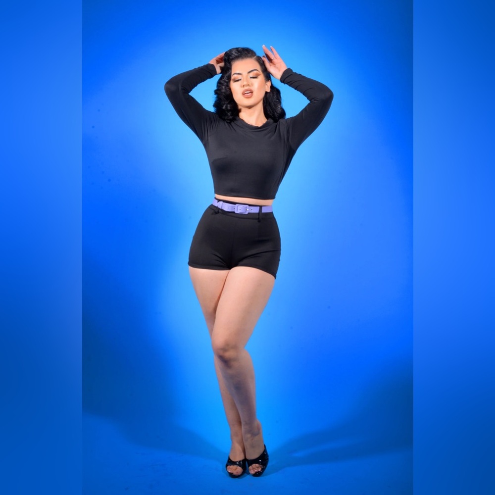 PUG Traci Lords for Couture for Every Body Allison Shorts in Black Bengaline